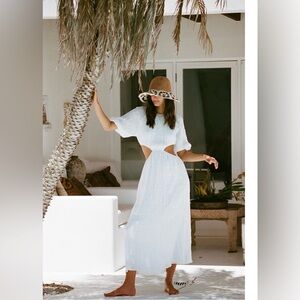Sabo White Cutout Midi Dress